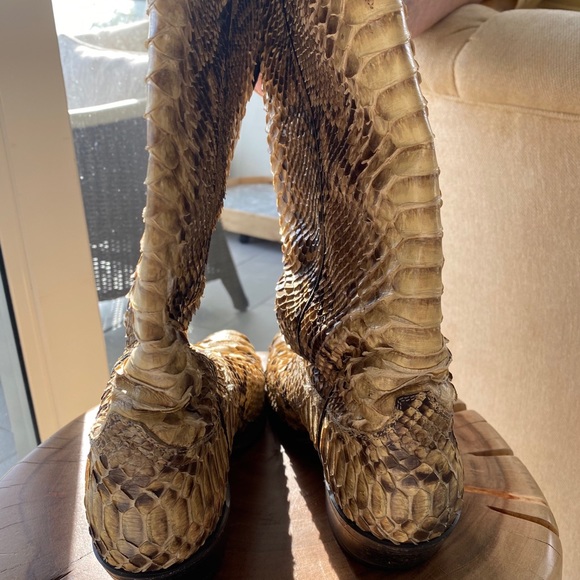 Python Skin Cowboy Boots - Picture 3 of 5